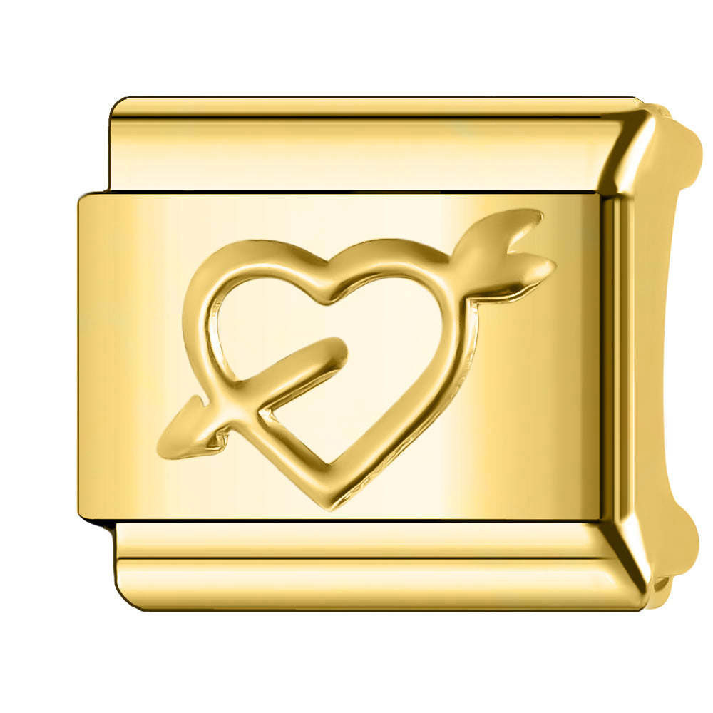 Wholesale Italian Charm Bracelet 9mm DIY Splicing Gold Plated Series Stainless Steel Composable Bracelet