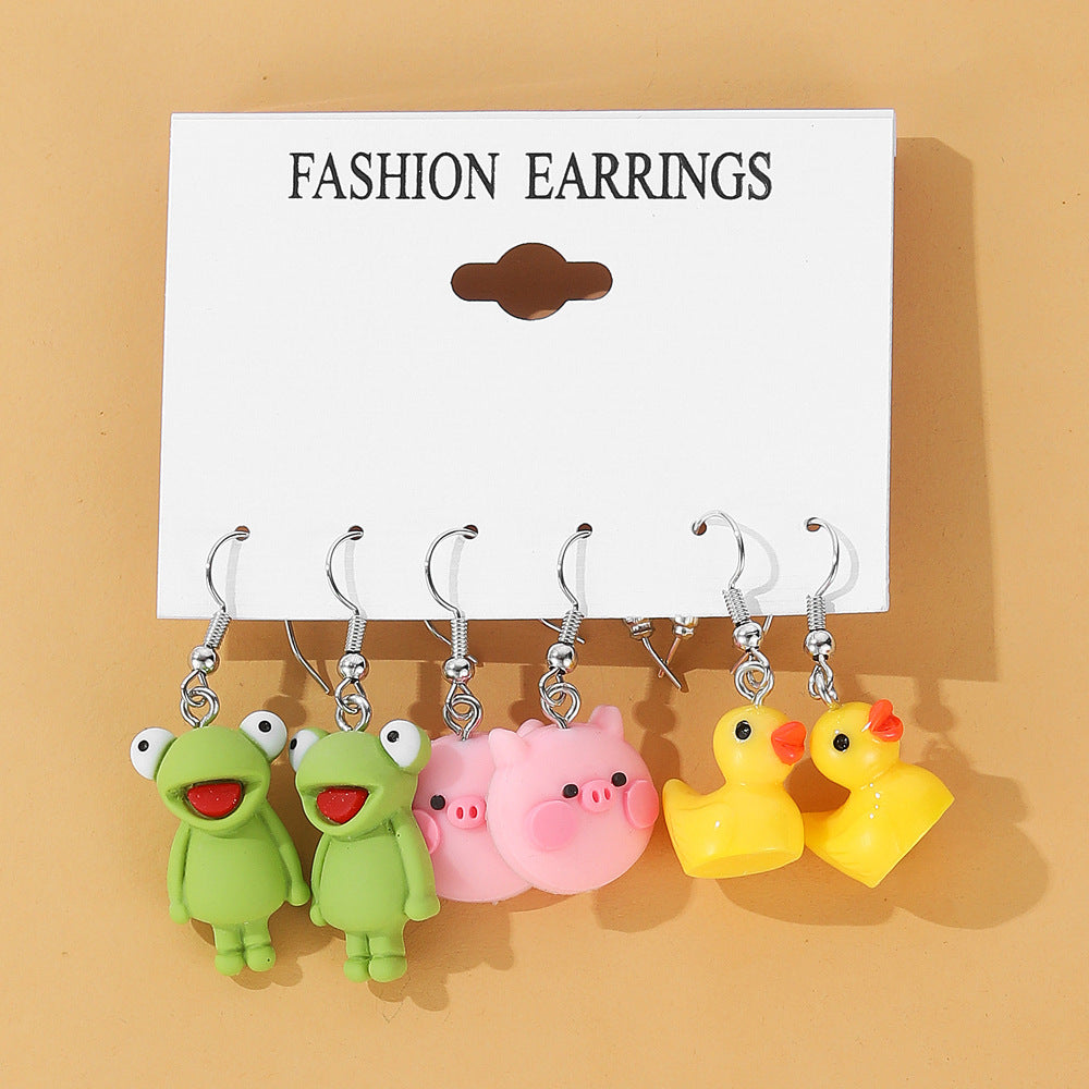 Wholesale 5pcs/set color acrylic earrings  white cloud flower earrings