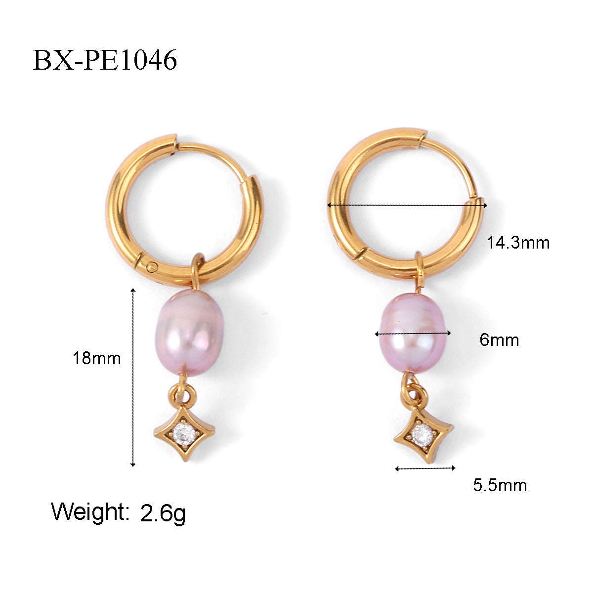 Wholesale Light Luxury Freshwater Pearl Hoop Tassel Earrings Titanium Steel Fashion Accessory