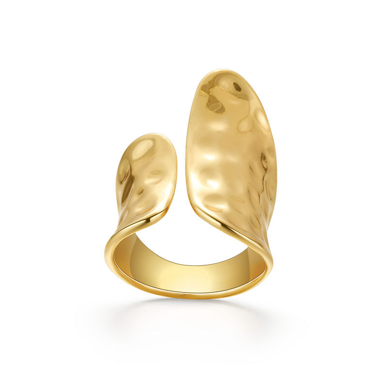 Wholesale Brass plated 18K real gold  ring animal butterfly design personality ring