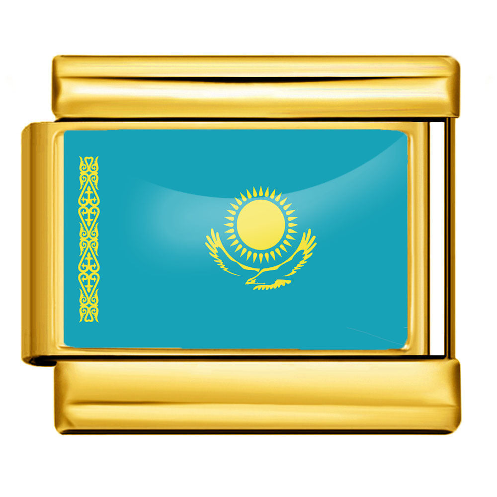 Wholesale 5pcs Italian Charm Bracelet 9mm DIY Splicing Gold Base World Flag Stainless Steel Composable Bracelet