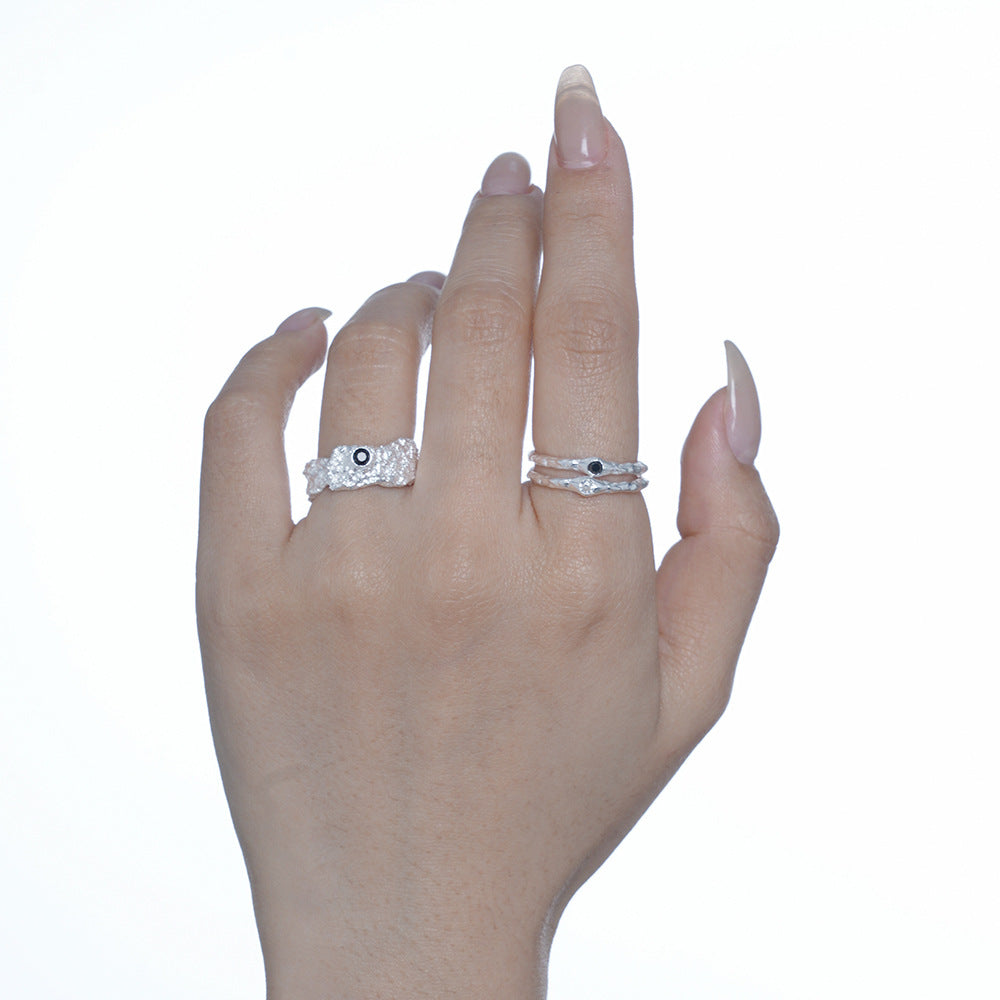 Wholesale S925 Sterling Silver Diamond Thin Open Rings ACC-RS-YWE009