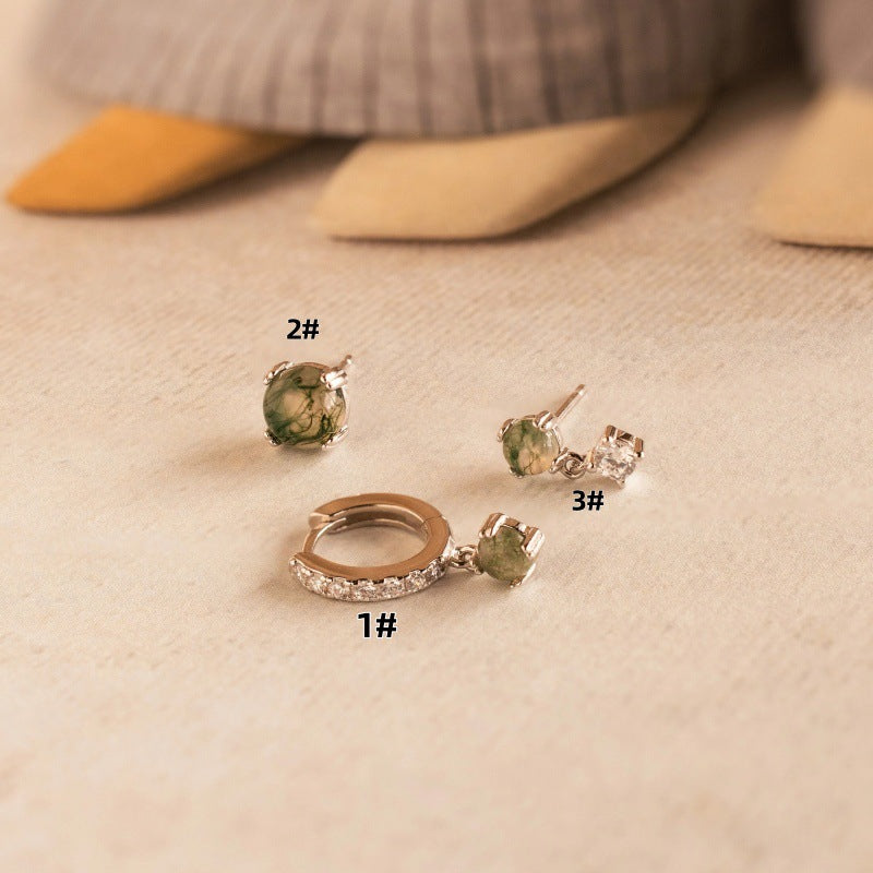 Wholesale Natural Seagrass Stone Earrings