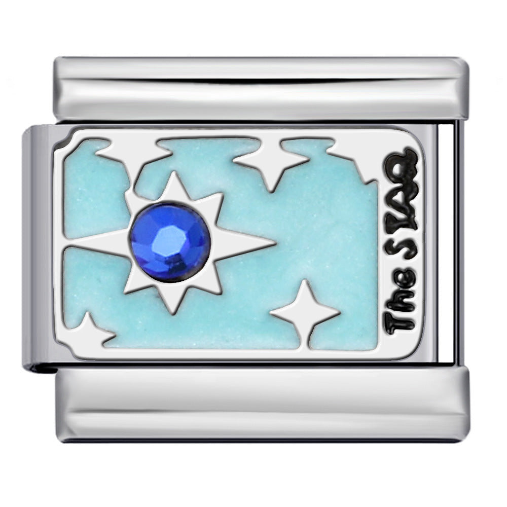 Wholesale 5pcs Italian Charm Bracelet 9mm DIY Splicing Tarot Series Stainless Steel Composable Bracelet