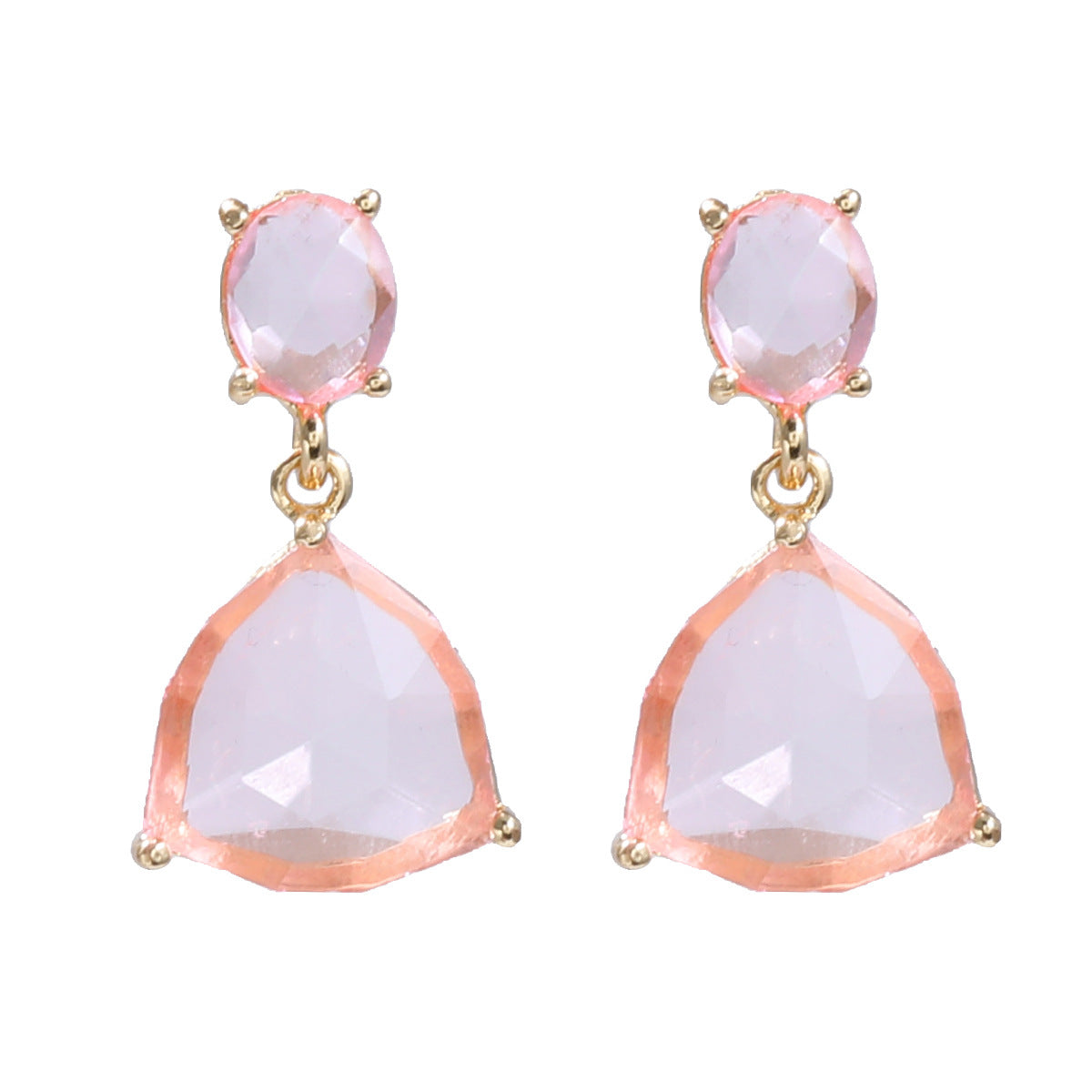 Wholesale Colored Diamond Earrings Triangle Earrings Alloy Earrings  ACC-ES-JL008