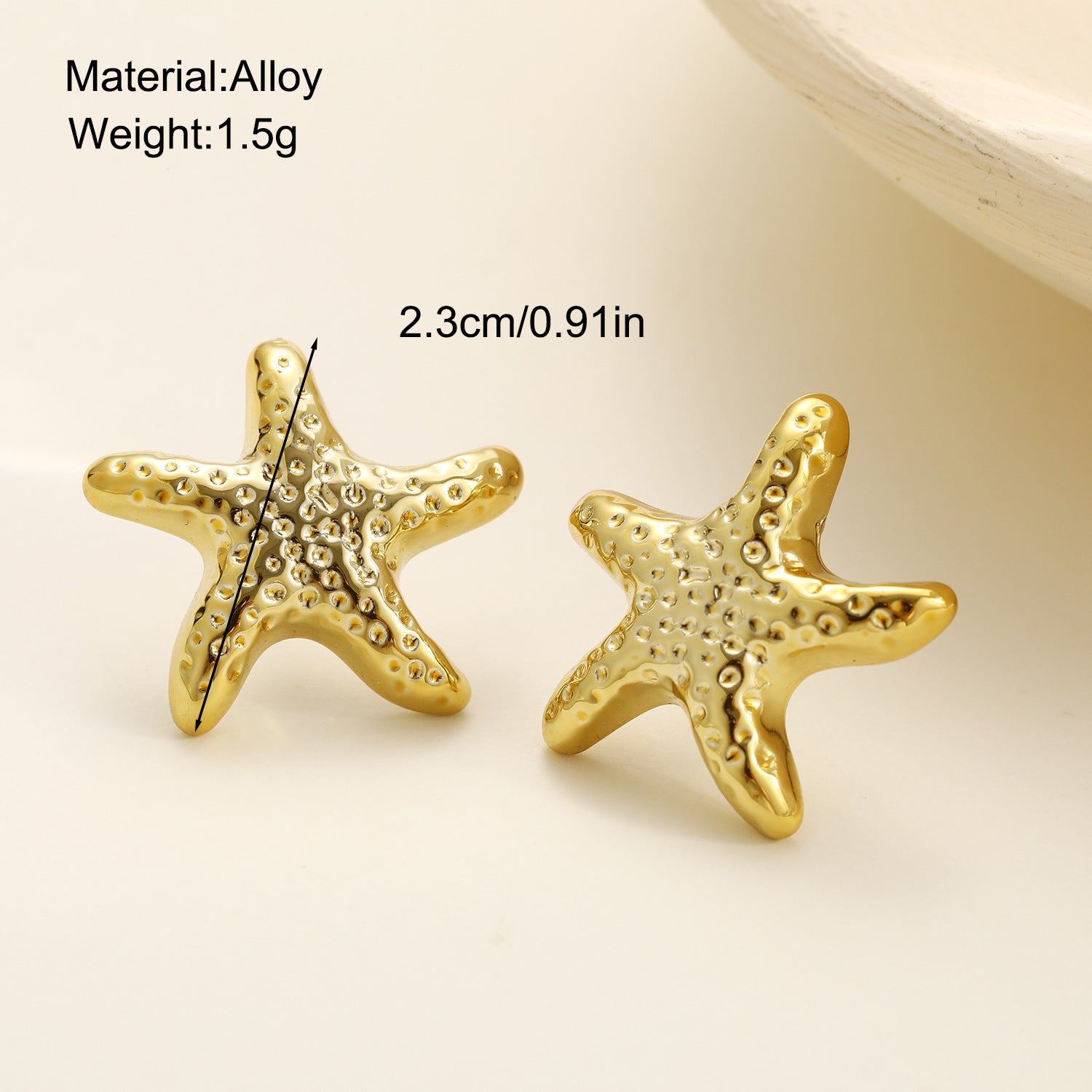 Wholesale Starfish Shell Earrings Mixed Materials Electroplating Jewelry Accessory