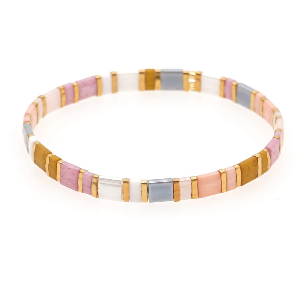 Wholesale Handmade Tila Bead Stretch Bracelet Women S Bohemian Multi Layer Stacking Jewelry Ethnic Fashion Accessory For Boutique Resale