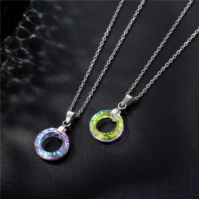Wholesale K9 Crystal Pendant Stainless Steel Necklaces Choker Necklaces ACC-NE-MinM003
