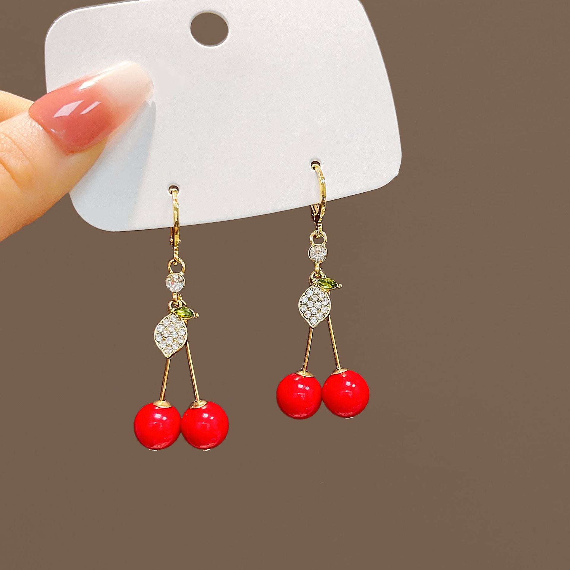 Wholesale Silver Needle Cute Fruit Earrings