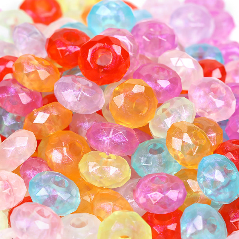 Wholesale 100pcs Solid Color Color Flat Round Plastic Beads