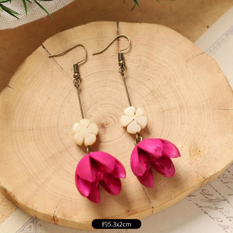 Wholesale Vintage Hand-made Plant Fruit Wood Earrings