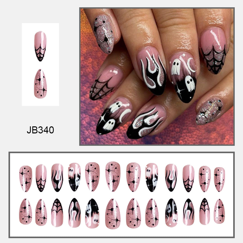 Wholesale 24 Pieces/box Halloween Press-on Nails Kits Nail Stickers ACC-NS-FengLi028