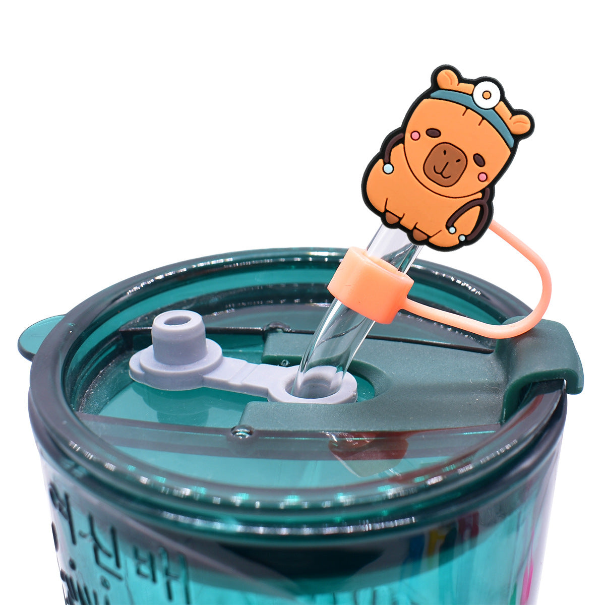 Wholesale Random 100pcs cartoon medical   10mm PVC Soft Straw Tube Cap