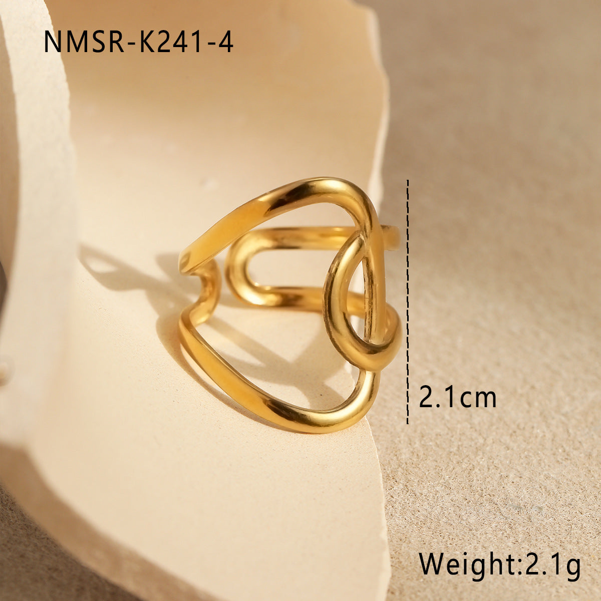 Wholesale  stainless steel ring opening adjustable exaggerated titanium steel ring