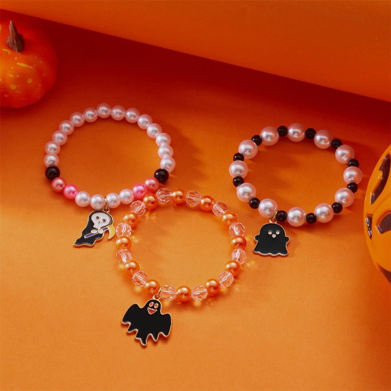 Wholesale Halloween Couple Bracelet Three-Piece Set Beaded Bracelet