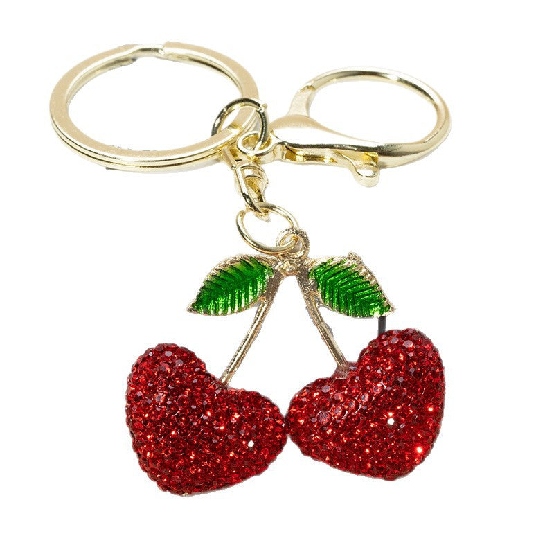 Wholesale Stylish Zinc Alloy Cherry Keychain Cute Women S Car Key Ring For Bag Decorative Resale Accessory