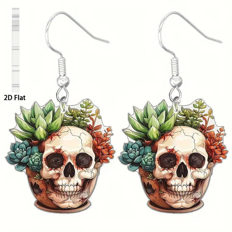 Wholesale  themed skull acrylic earrings