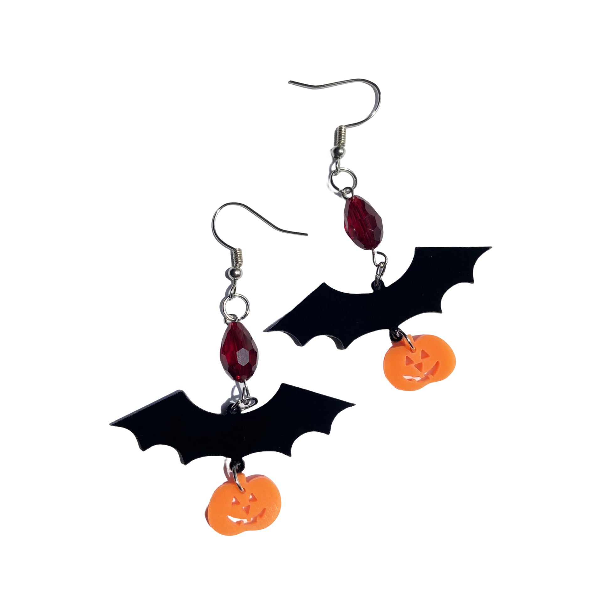 Wholesale Gothic  Acrylic Earrings - Handmade Bat  Pumpkin Skull Design,  Party Wear Fashion Accessory