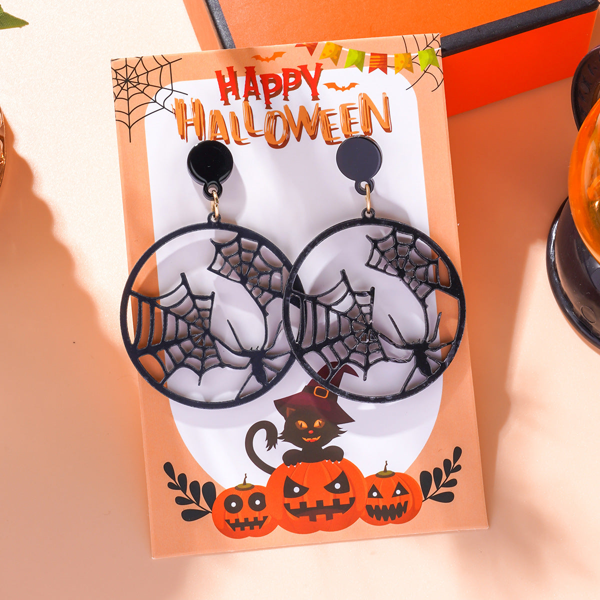 Wholesale Gothic Halloween Cross Pendant  Acrylic Earrings ACC-ES-Ditong005