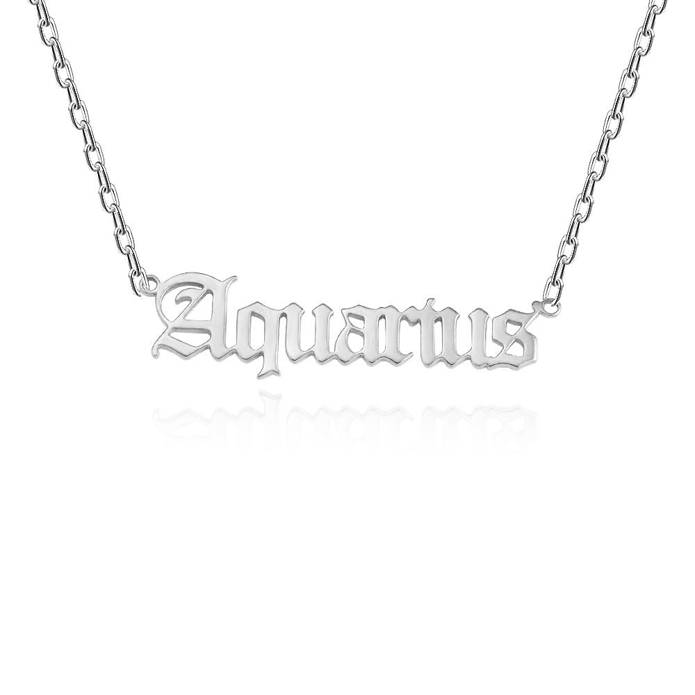 Wholesale Stainless Steel 12 Zodiac Letter Necklace ACC-NE-MiYi004