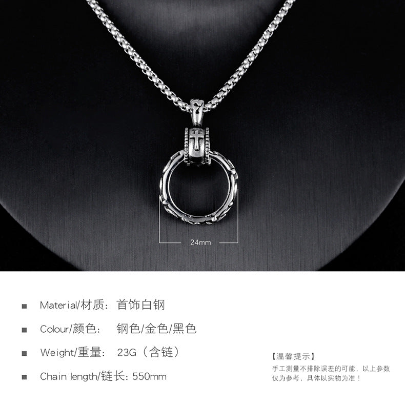 Wholesale Cross Men' s Titanium Steel Necklace