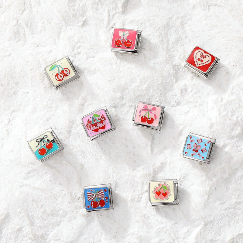 Wholesale Italian Charm Bracelet 9mm DIY Splicing Cute Cartoon Stainless Steel Composable Bracelet