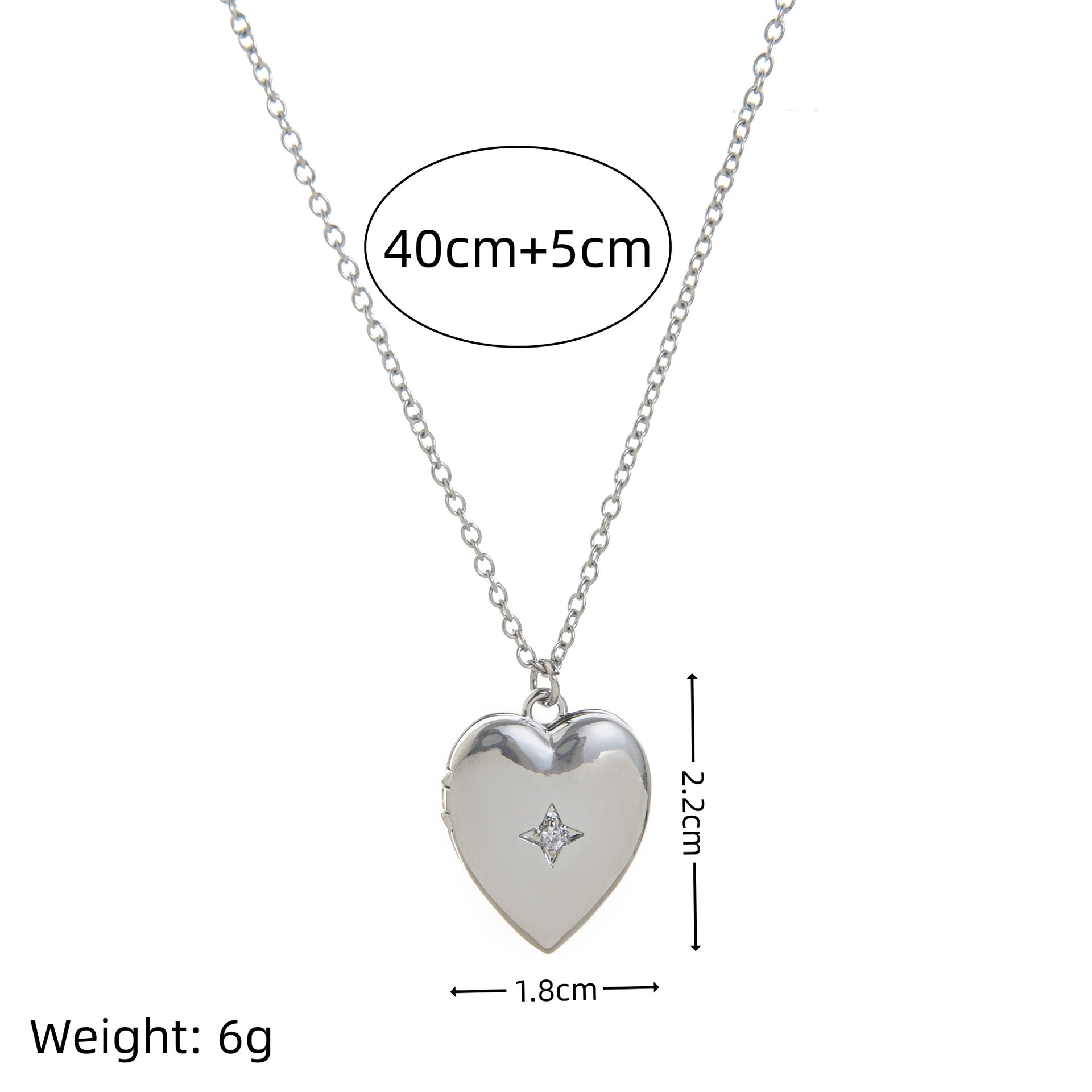 Wholesale Open and close necklace can open the album diamond star heart necklace