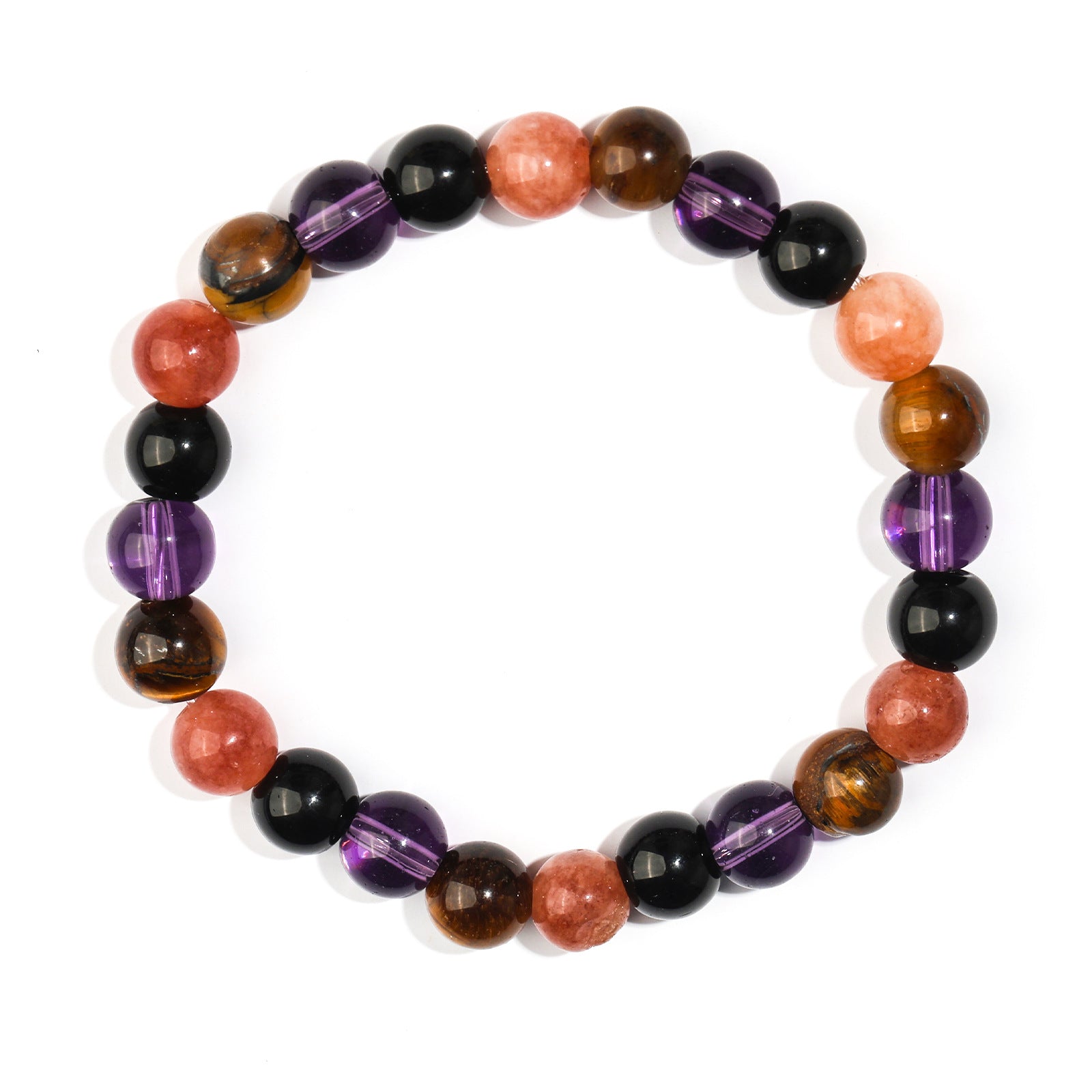 Wholesale Natural stone bracelet elastic rope beaded 8mm chalcedony agate hand-woven bracelet