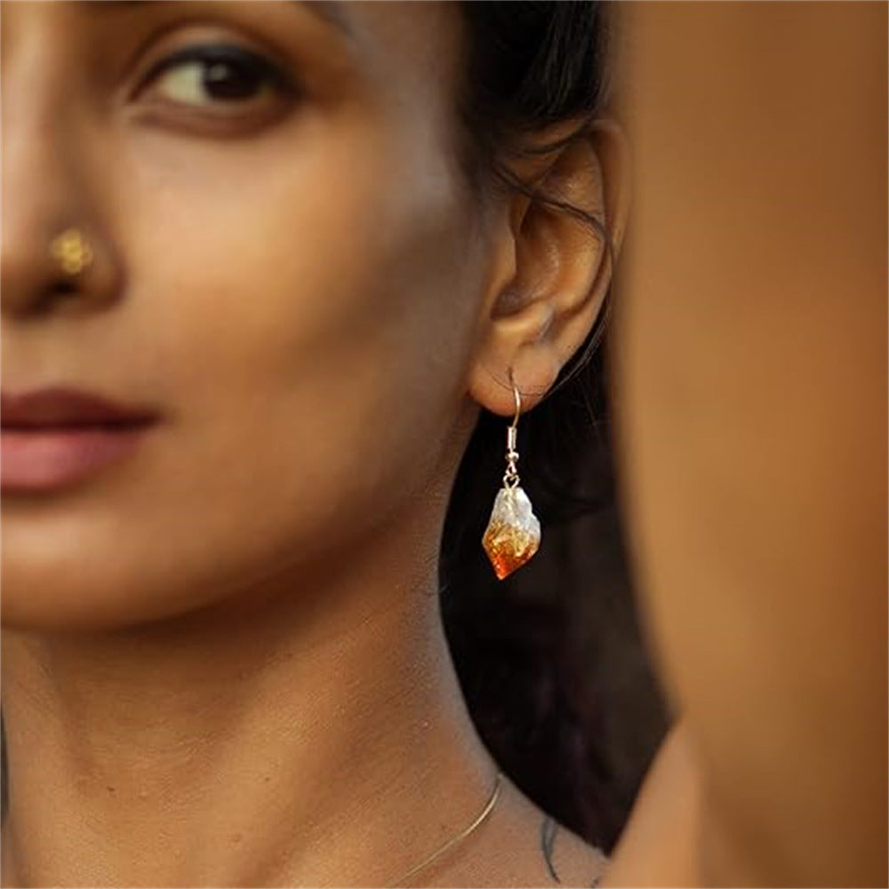 Wholesale Natural Irregular 2-3CM Citrine Earrings