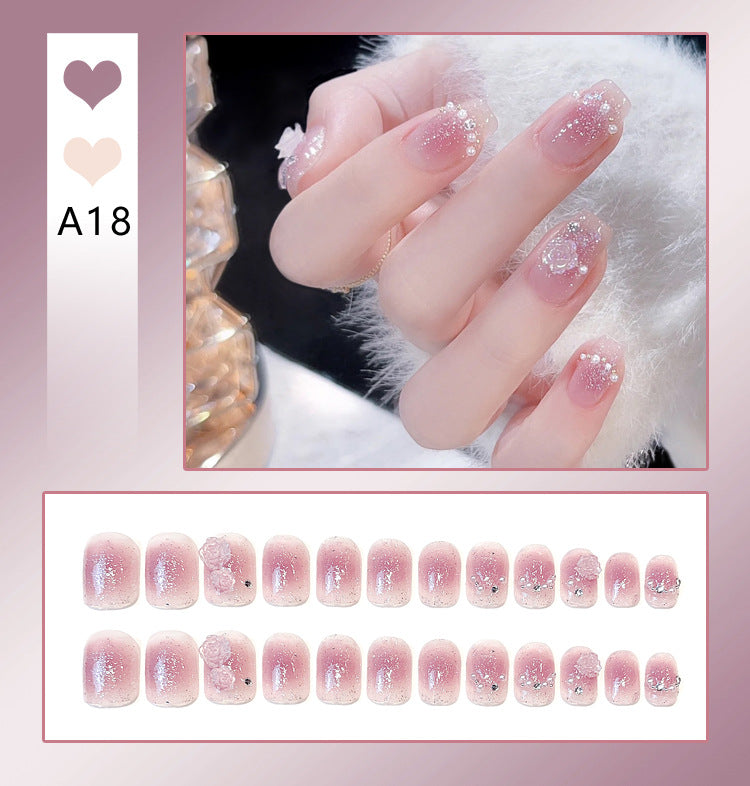Wholesale 24 Pieces/box Diamond Butterfly Glitter Nail Art Press-on Nails Kits Nail Stickers ACC-NS-DiNa002