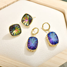 Wholesale spades love retro color crystal heart earrings ACC-ES-Jiuj004