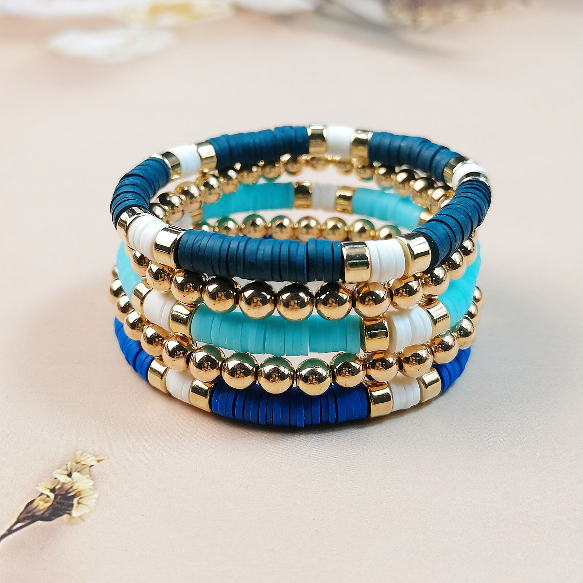 Wholesale Bohemian Retro Ethnic Style Colorful Beaded Acrylic Bracelet ACC-BT-JunJie007