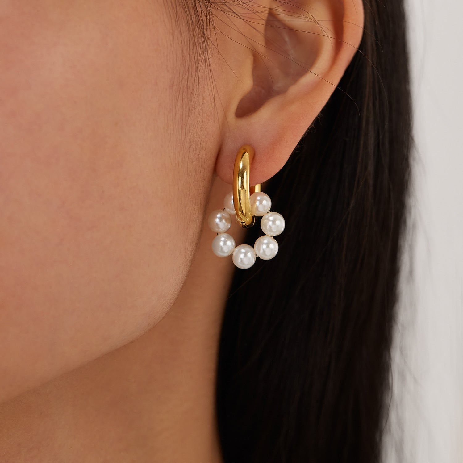 Wholesale  pearl stainless steel earrings