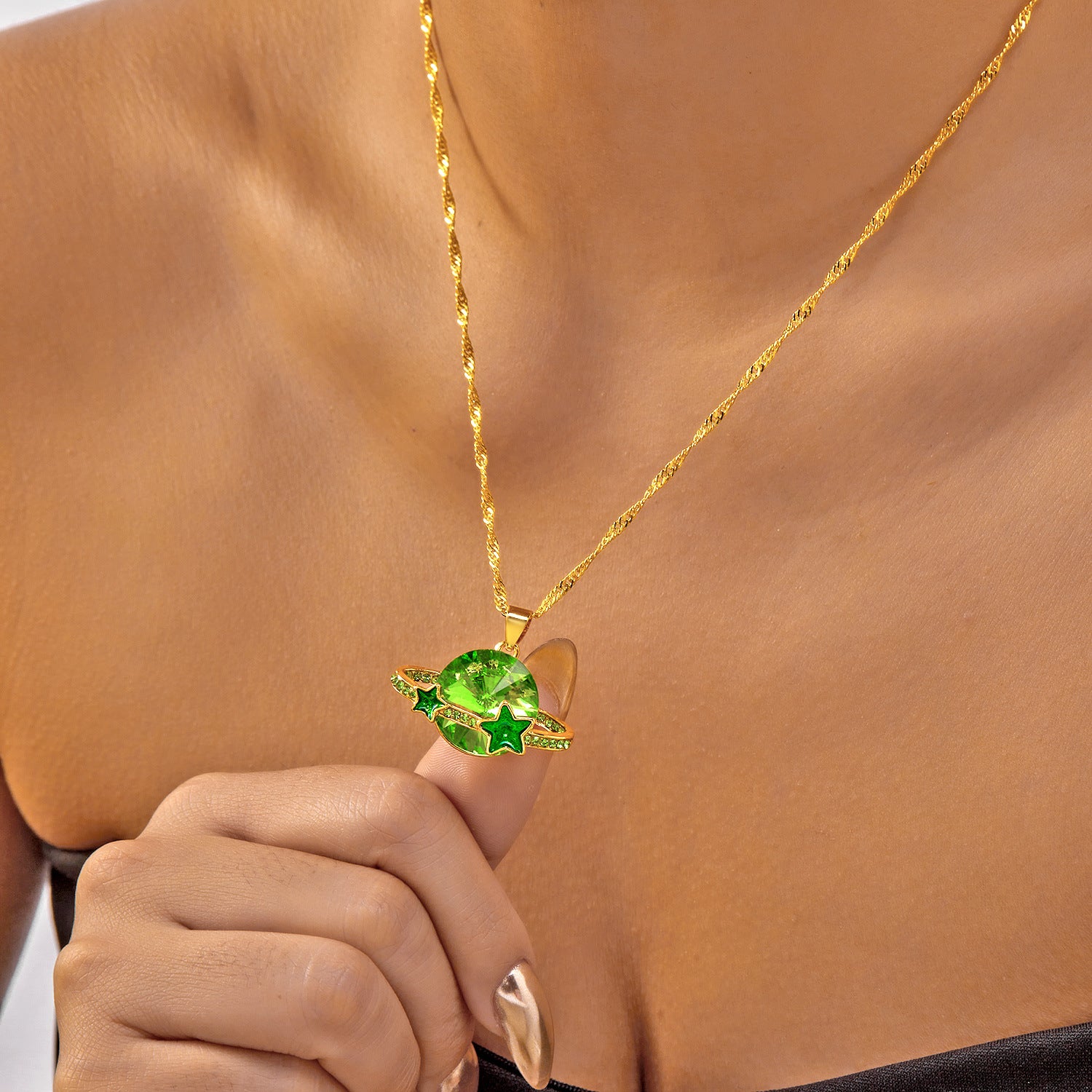 Wholesale Colorful planet star diamond necklace