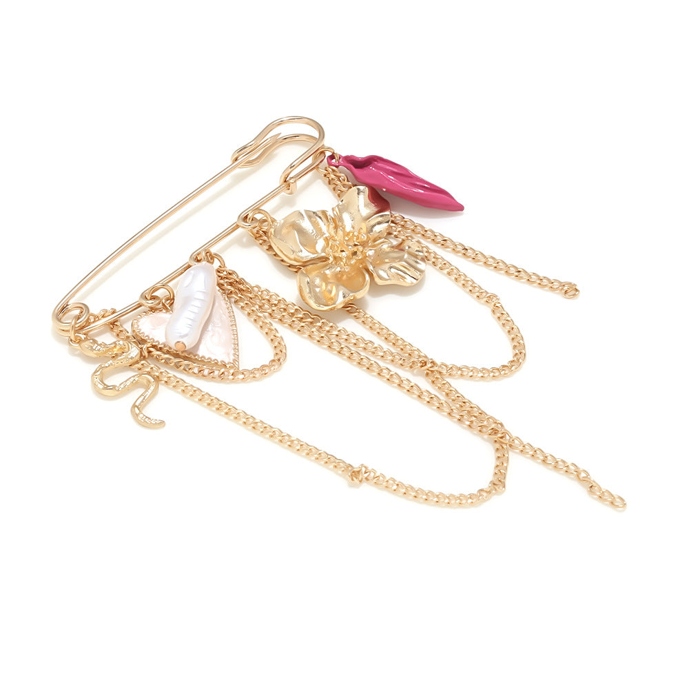 Wholesale Vintage Pearl,  Heart,  and Flower Brooch