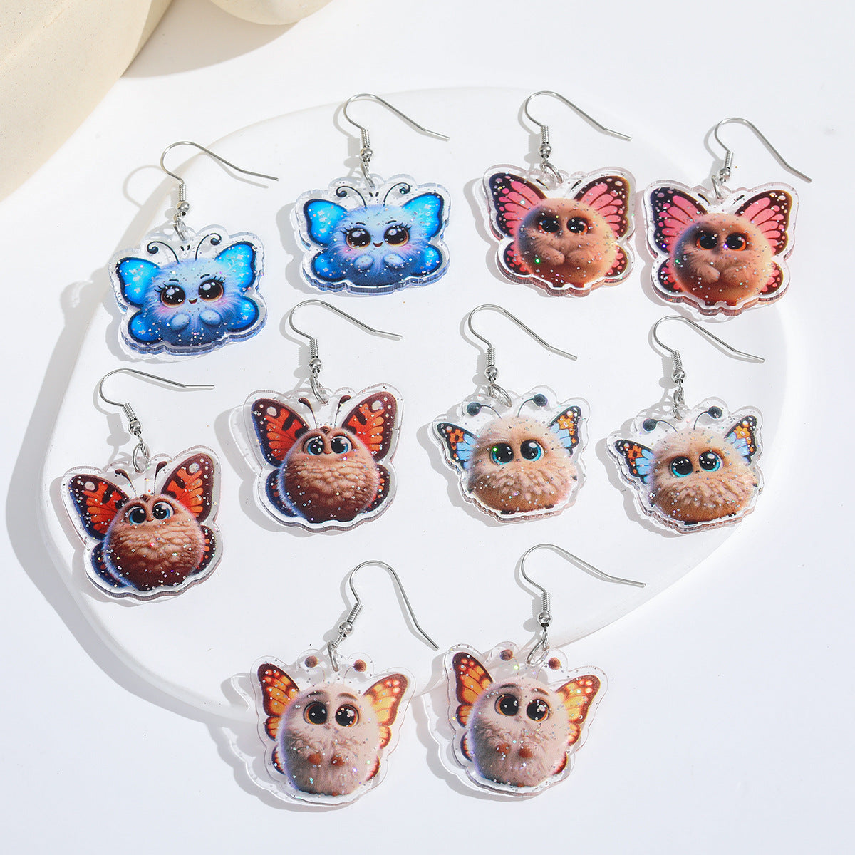 Wholesale Gradient Butterfly Colorful Acrylic Earrings ACC-ES-AnDao040