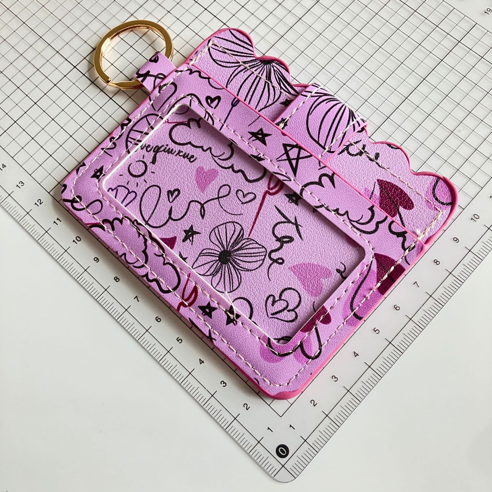 Wholesale Women PU Leather Card Holder Wallet With Mint Green Striped Print For Everyday Use Fashion Accessory