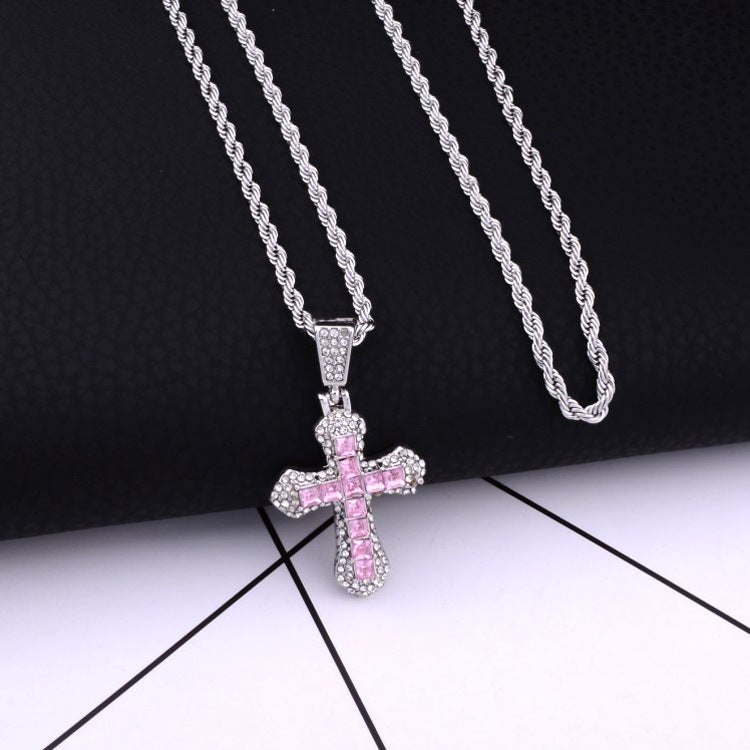 Wholesale Full Diamond Cross Necklaces Long Necklaces ACC-NE-Xunb003