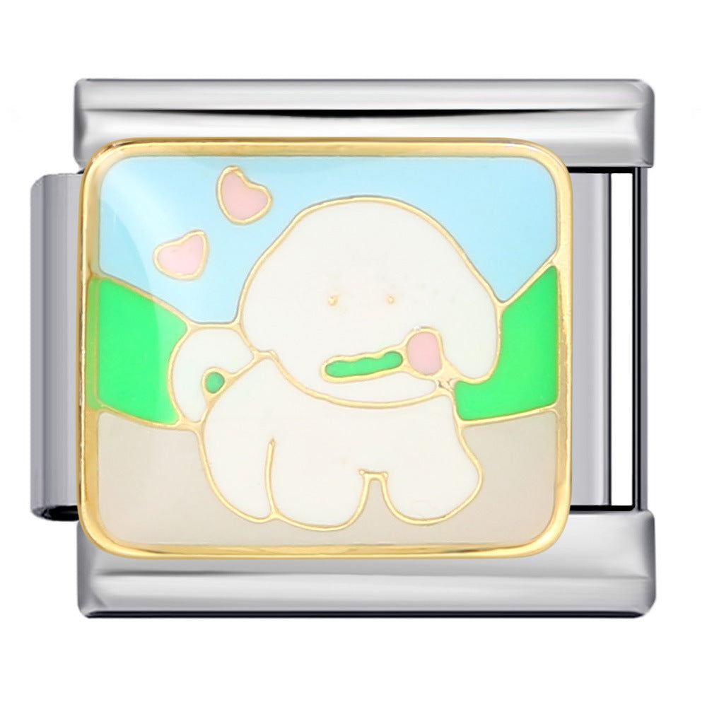 Wholesale Italian Charm Bracelet 9mm DIY Splicing Removable Oil Drop Animal Stainless Steel Composable Bracelet