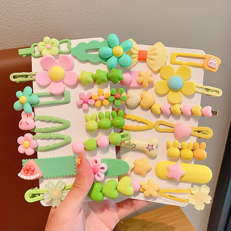 Wholesale Children's Fringe Hair Finishing Artifact Girl's Macaron Color Flower Hairpin