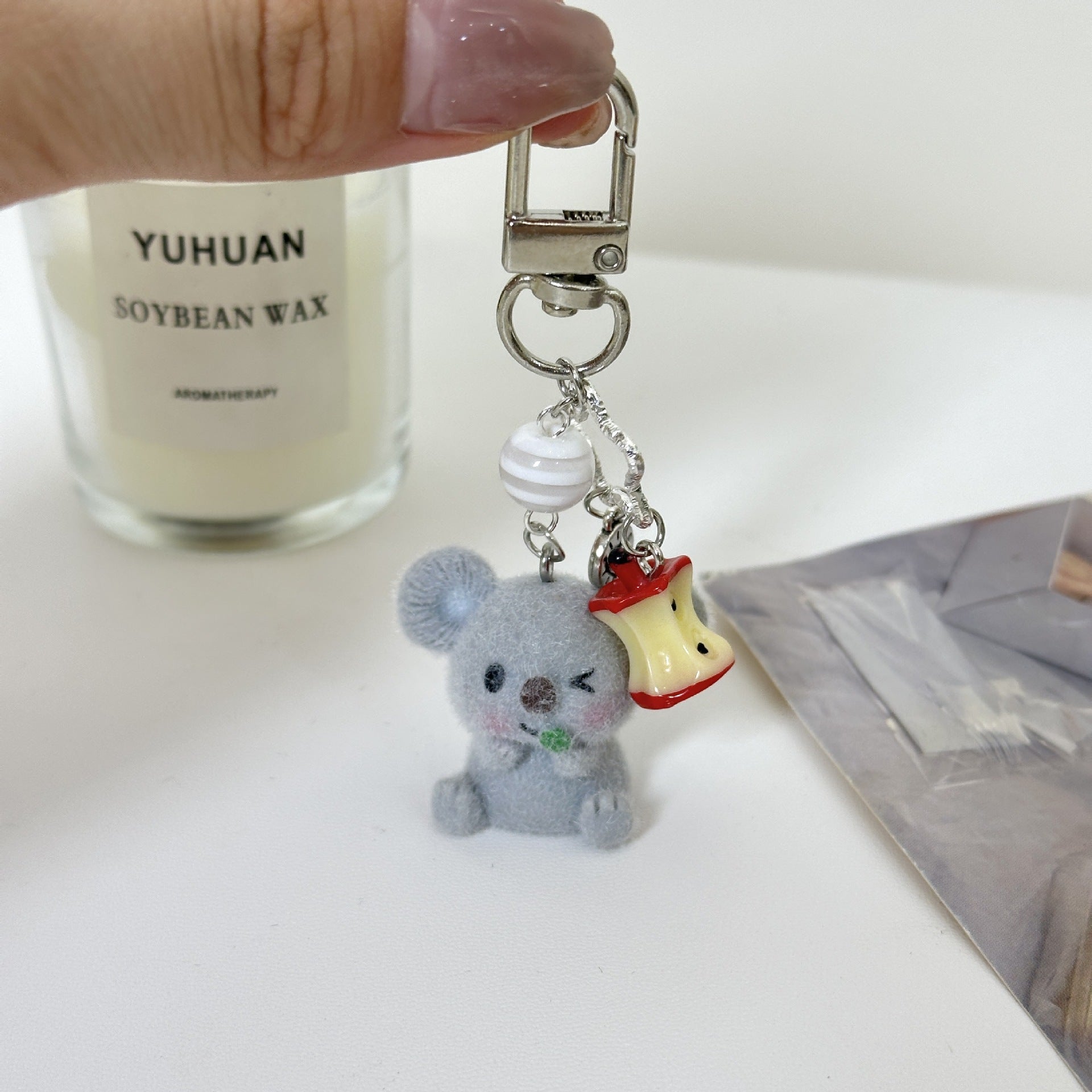 Wholesale Flocking Koala  Pendant Keychain