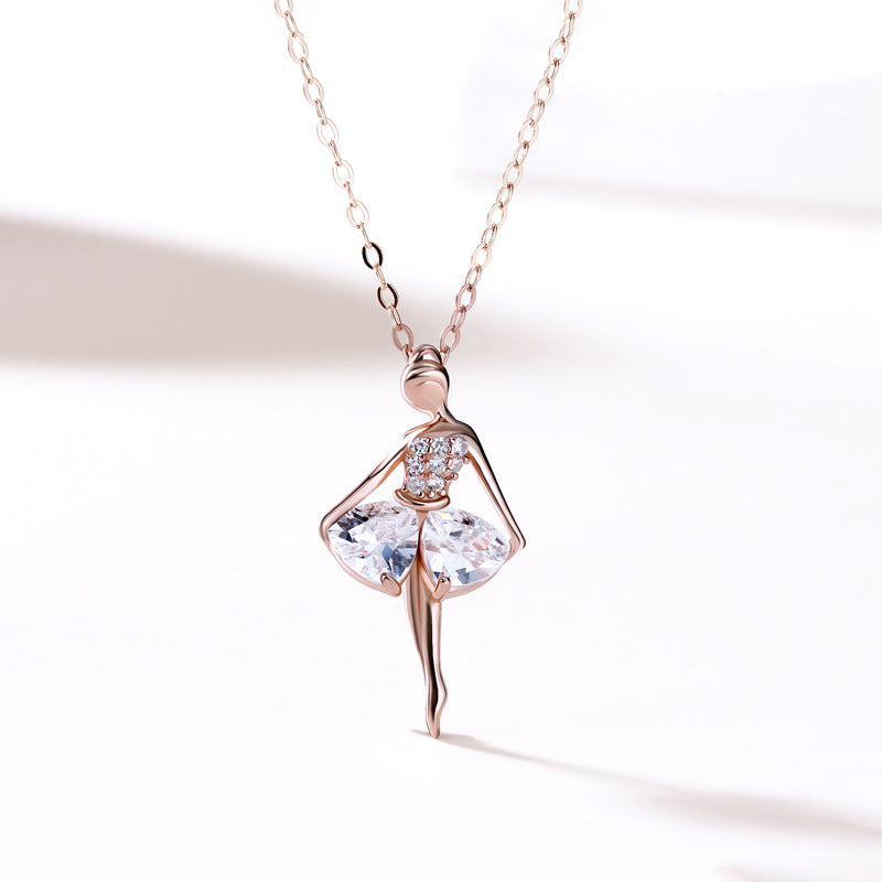 Wholesale 925 Sterling Silver Ballerina Necklace ACC-NE-XJF001