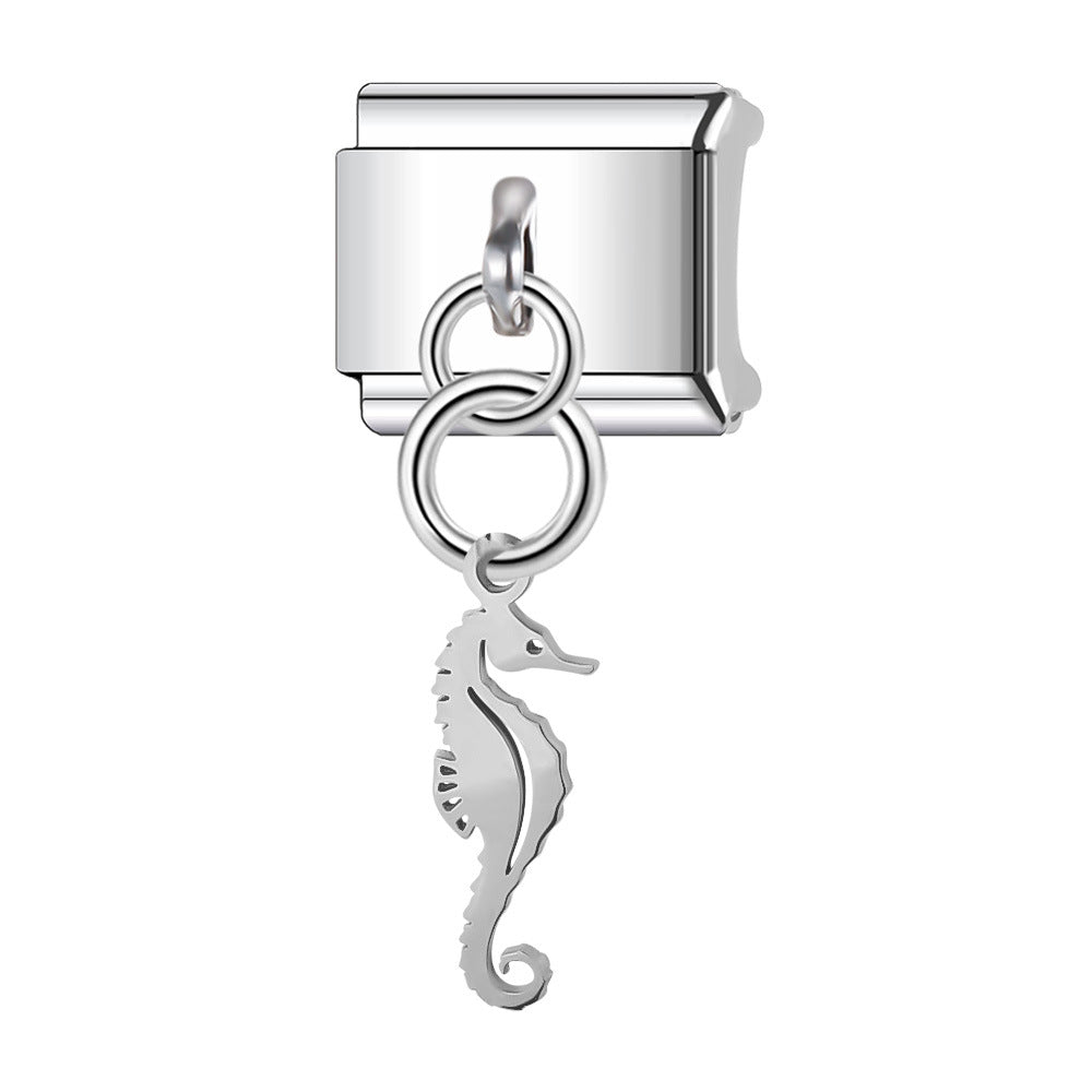 Wholesale Italian Charm Bracelet 9mm DIY Splicing Turtle Shell Stainless Steel Composable Bracelet