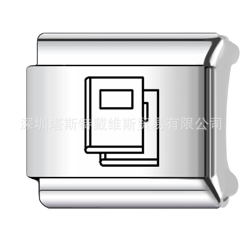 Wholesale 9mm Italian Charm Starter Bracelets DIY square Single Section Creative Stainless Steel Composable Bracelet