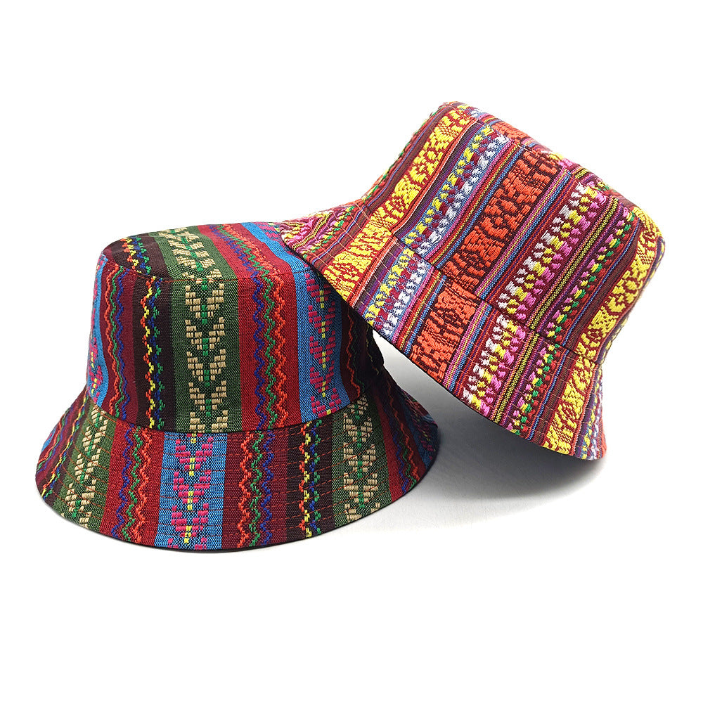 Wholesale  Retro Ethnic Bohemian Style Printed Fisherman's Hat Bucket Hat