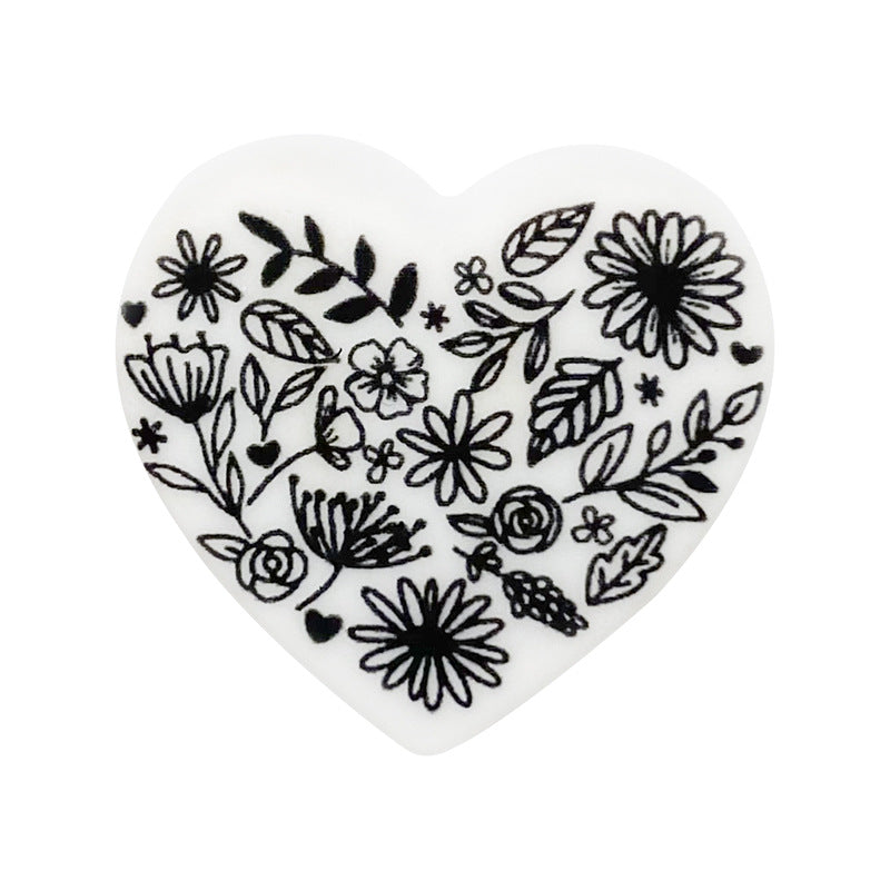 Wholesale of 10PCS Teacher Couple Love Printed Silicone Beads ACC-BDS-WDX001