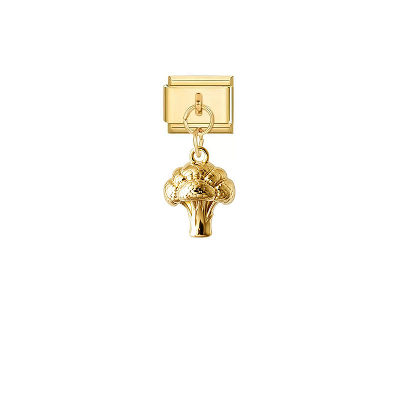 Wholesale Trendy Gold Plated Grape Pendant Jewelry Accessory Stainless Steel Fruit Charm For DIY Craft And Boutique Resale