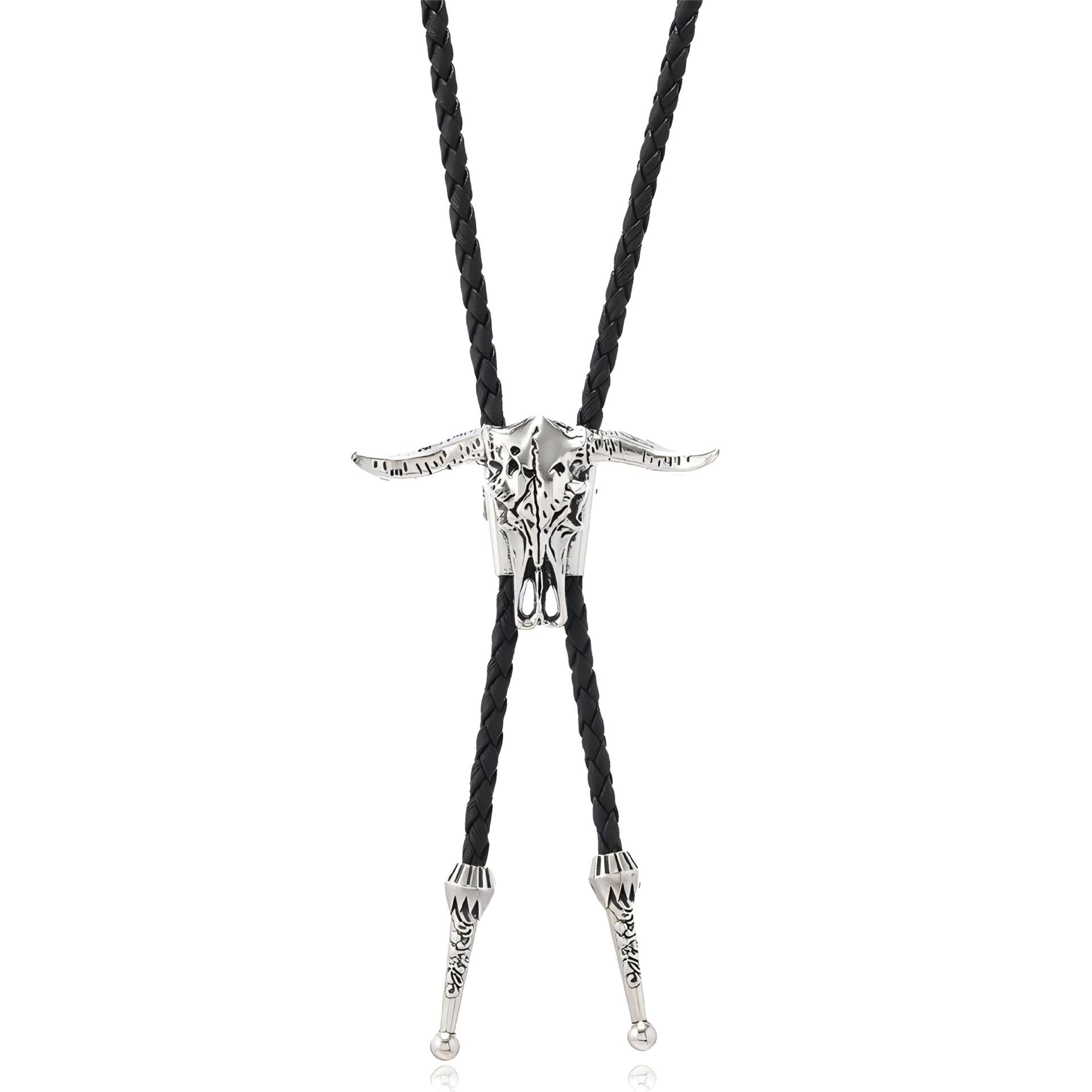 Wholesale PU leather woven rope bull head heart butterfly necklace