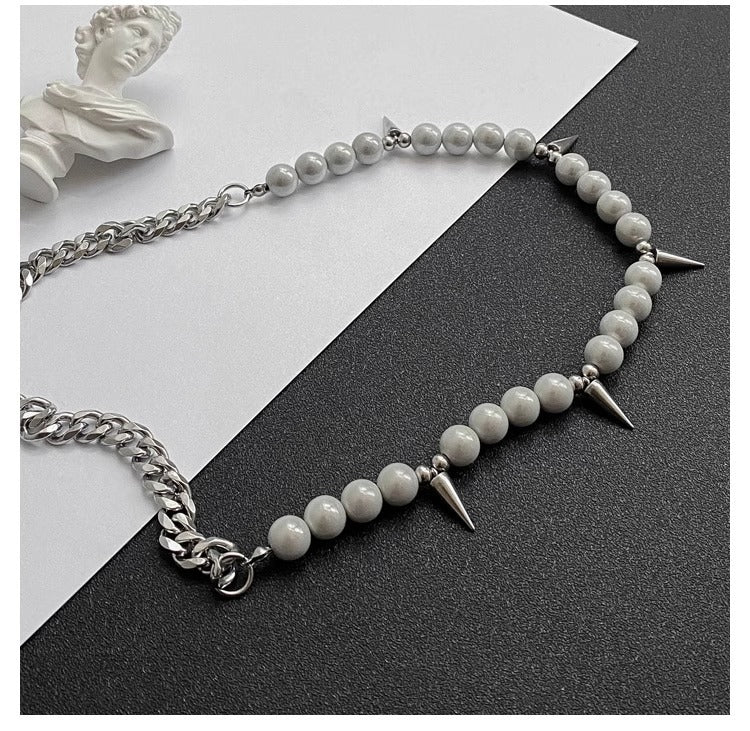 Wholesale  Pearl awl titanium steel necklace  light luxury cross accessories