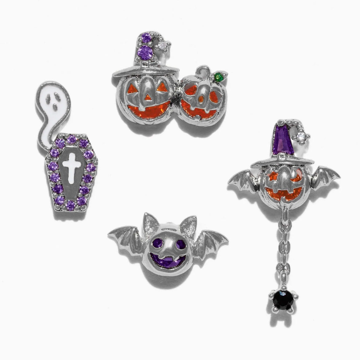 Wholesale Halloween Black Cat Pumpkin Skull Head Earrings